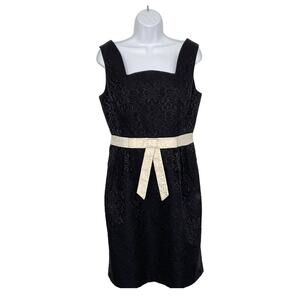 Milly New York Crescent Moon Sheath Dress Black 10 Floral Print NEW